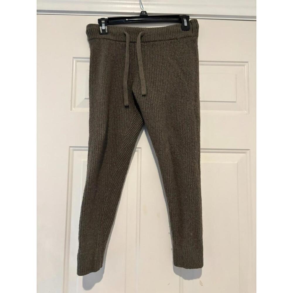 Women Jenni Kayne sz S merlino wool/alpaca blend brown ribbed leisure pants#1429